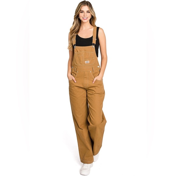 Lana Roux Overalls Brown 90s Dungaree Size Large - Picture 1 of 7